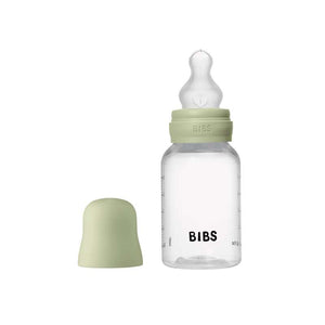 BIBS Fľaša - Sada cumlákov - Plast - Silikón/Pomalý prietok/Kruhový - 150 ml. - Salvia 