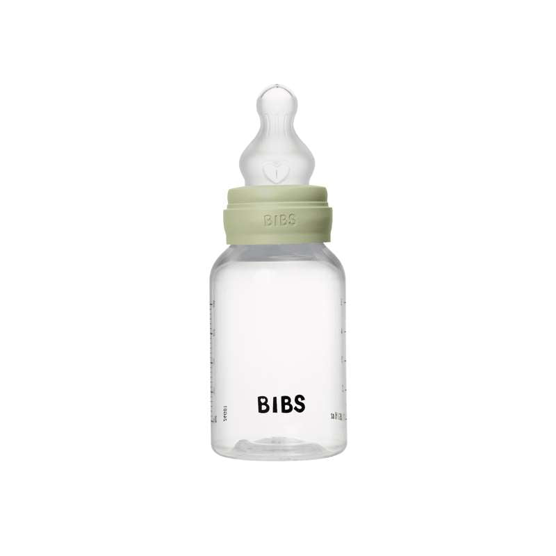 BIBS Flaske - Sutteflaskesett - Plast - Silikon/Slow Flow/Rund - 150 ml. - Salvie 