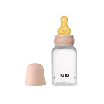 BIBS Flasche - Sauger-Set - Plastik - Latex/Langsame Fluss/Rund - 150 ml. - Blush 