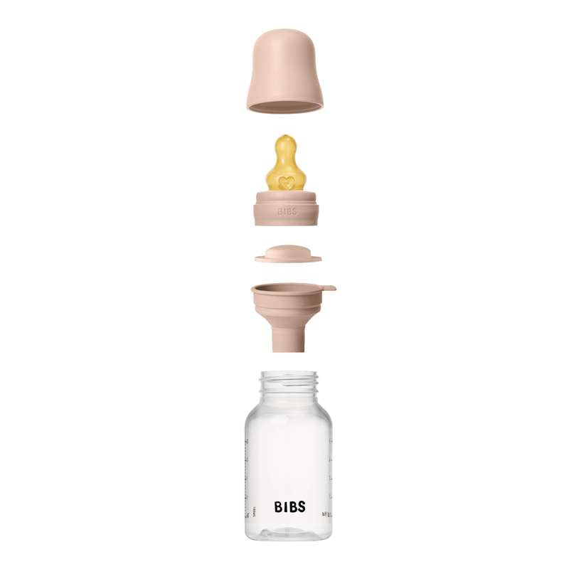 BIBS Flaske - Sutteflaskesett - Plast - Latex/Slow Flow/Rund - 150 ml. - Blush 