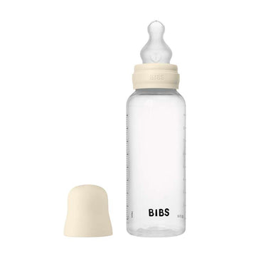 BIBS Bottle - Bottle Set - Plastic - Silicone/Medium Flow/Round - 270 ml. - Ivory 