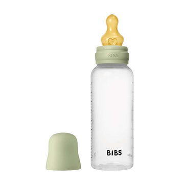 BIBS Bottle - Teat Bottle Set - Plastic - Latex/Medium Flow/Round - 270 ml. - Sage 
