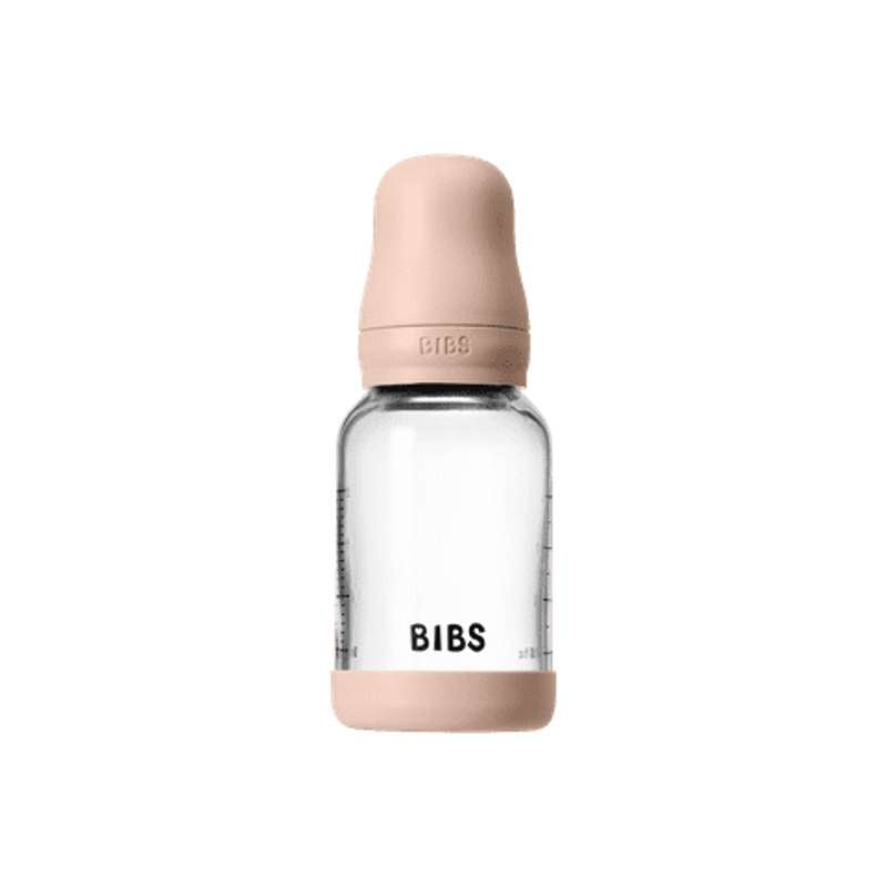 BIBS Bottle - Sutteflaskesæt - Glas - Latex/Slow Flow/Rund - 120 ml. - Blush