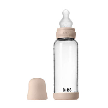 BIBS Botella - Set de biberones - Vidrio - Silicona/Flujo Medio/Redonda - 240 ml. - Blush 