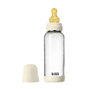 BIBS Flasche - Sauger-Set - Glas - Boheme - Latex/Mittel Fluss/Rund - 240 ml. - Elfenbein