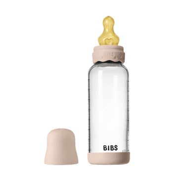 BIBS Flasche - Sauger-Set - Glas - Boheme - Latex/Mittel Fluss/Rund - 240 ml. - Blush