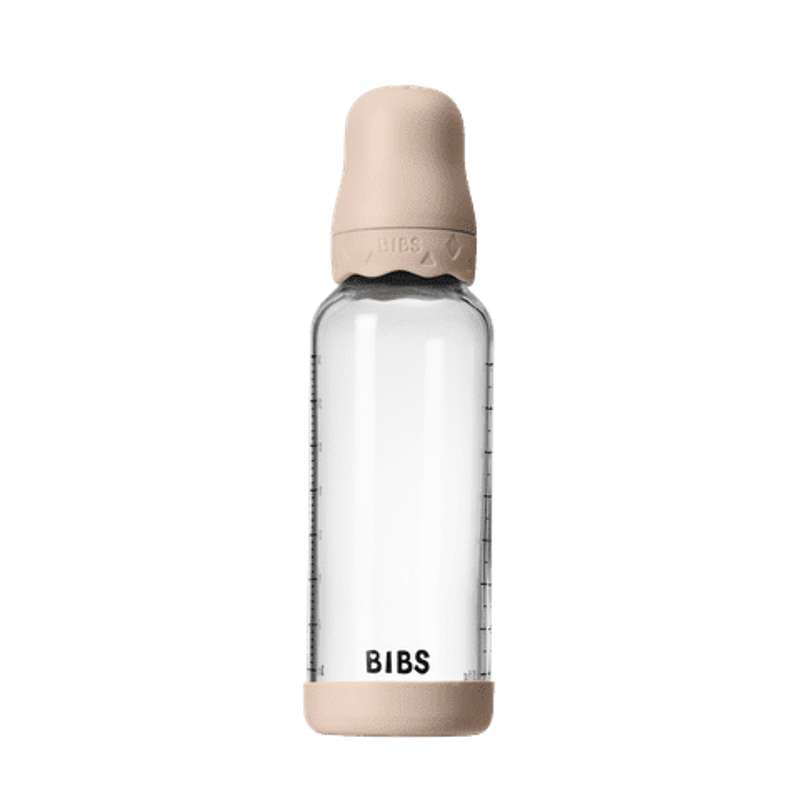 BIBS Flasche - Sauger-Set - Glas - Boheme - Latex/Mittel Fluss/Rund - 240 ml. - Blush