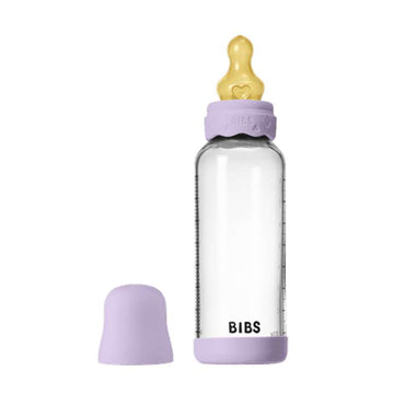 BIBS Flasche - Sauger-Set - Glas - Boheme - Latex/Mittel Fluss/Rund - 240 ml. - Violetter Himmel