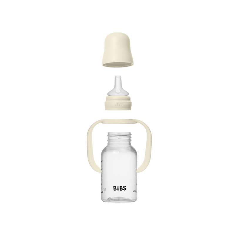 BIBS Láhev - Sada na krmení - Plast - Silikon - Sippy - 150 ml. - Slonovinová 