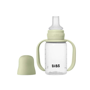 BIBS Flasche - Schnullerflaschen-Set - Plastik - Silikon - Trinkbecher - 150 ml. - Salbei 
