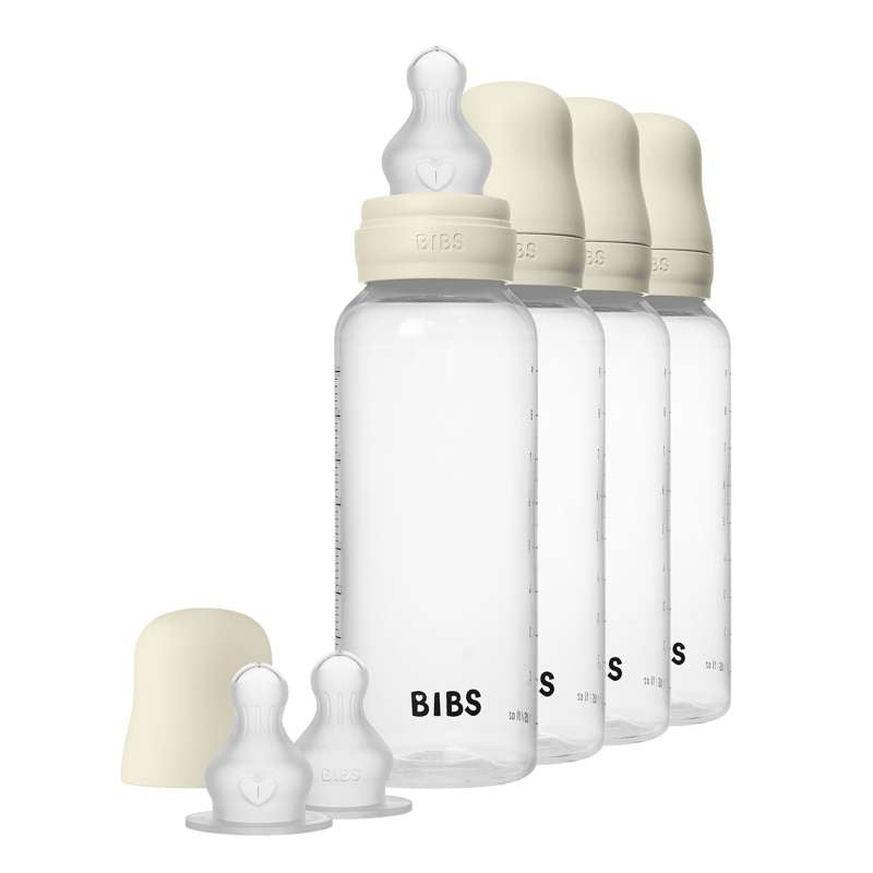 BIBS Bottle - Teat Bottle Set - 4 pcs. - Plastic - Silicone - 270 ml. - Ivory 