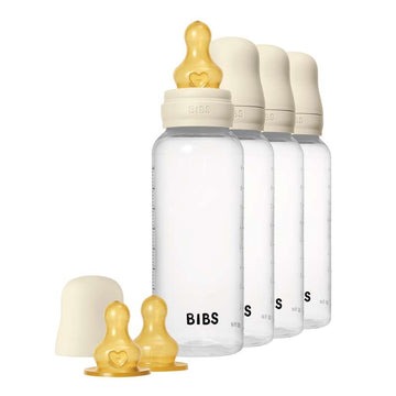 BIBS Láhev - Sada na pití - 4 ks - Plast - přírodní guma - 270 ml - Slonovina 