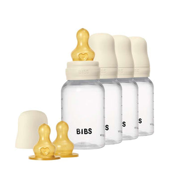 BIBS Bottle - Baby bottle set - 4 pcs. - Plastic - natural rubber - 150 ml. - Ivory 