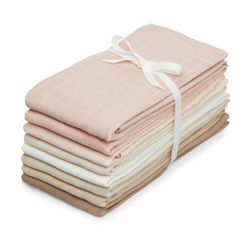 Cam Cam Copenhagen Pânză de stofă - pachet de 8 - GOTS - Amestec de roz 