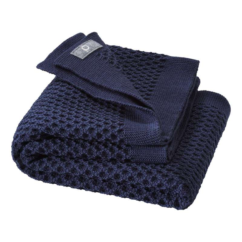 Disana Tapis pour bébé Honeycomb - Laine mérinos - 80x100 cm. - Indigo 