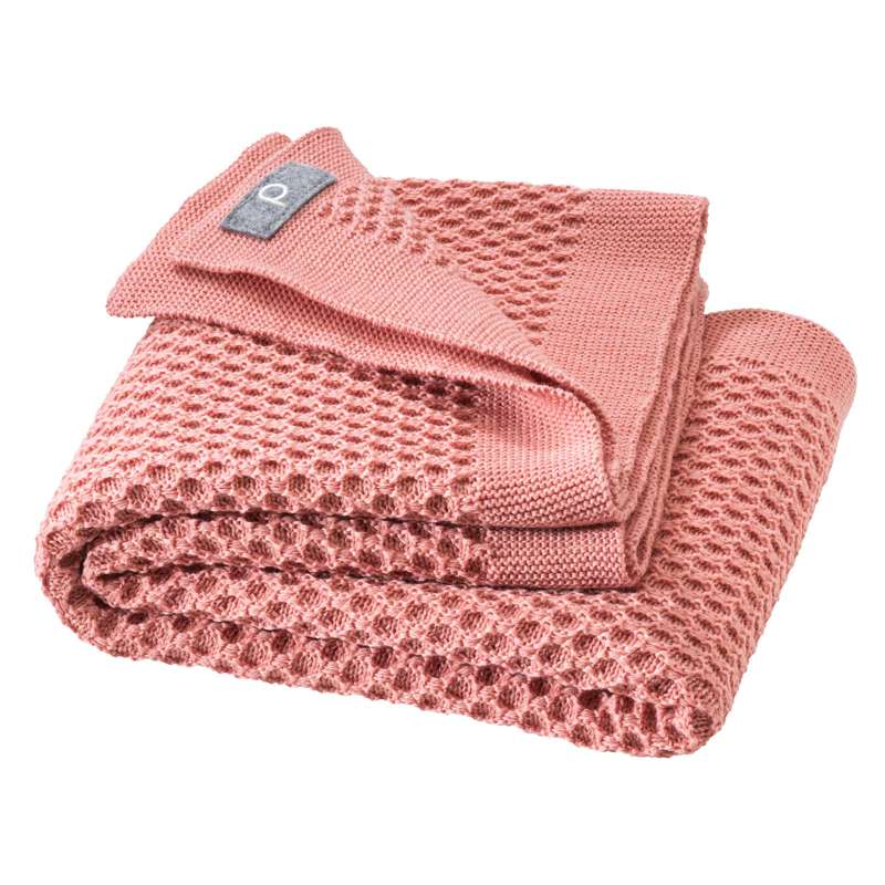 Disana Dětská deka Honeycomb - Merino vlna - 80x100 cm. - Světle růžová 