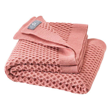 Disana Dětská deka Honeycomb - Merino vlna - 80x100 cm. - Světle růžová 
