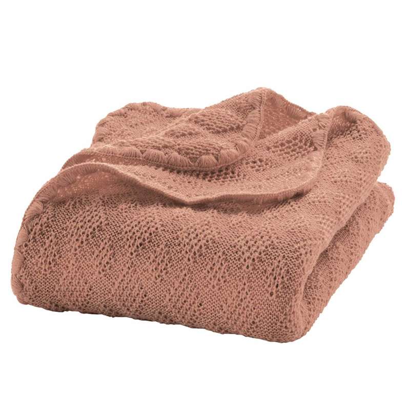 Disana Knitted Baby Blanket - Merino Wool - 80x100 cm. - Rosa 