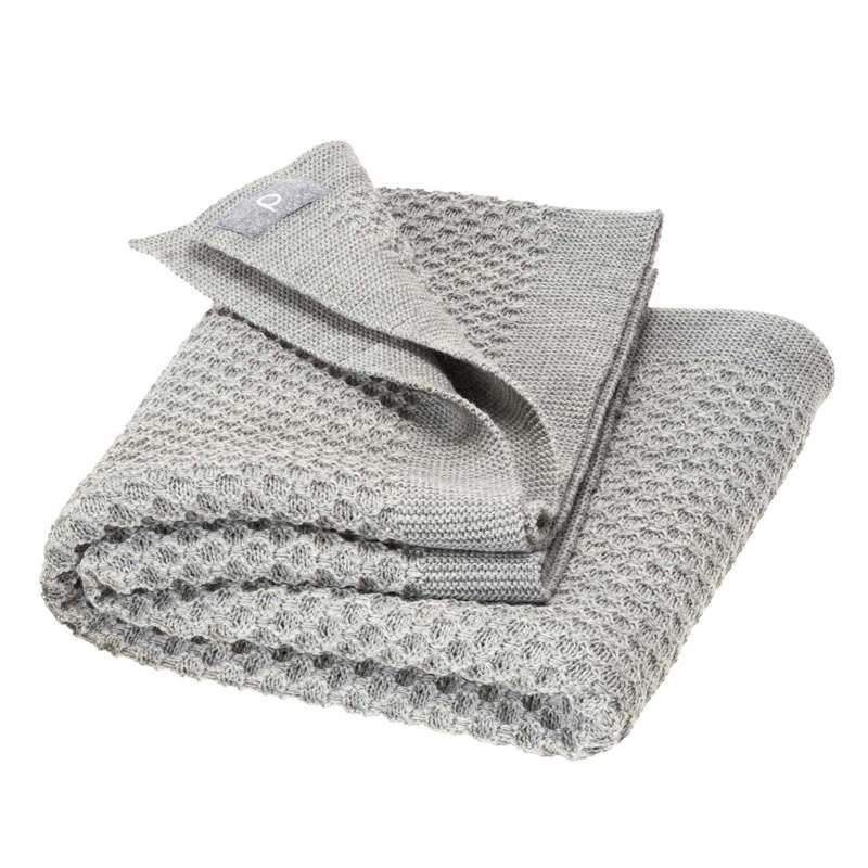 Disana Honeycomb Baby blanket - Merino wool - 80x100 cm. - Grå 