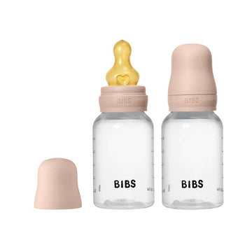 BIBS Bottle - Flaske-/sutteflaskesett - Plast - 2-pakning - naturgummi/Slow Flow/Rund - 150ml - Blush 