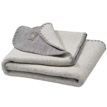 Disana Double-sided Baby Blanket - Merino Wool - 80x100 cm. - Grey/Natural 