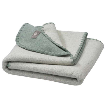 Disana Double-sided Baby Blanket - Merino Wool - 80x100 cm. - Jade/Natural 