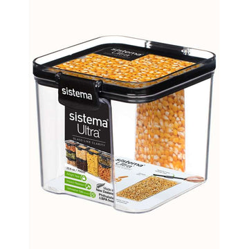 Sistema Lebensmittelaufbewahrung - Tritan Ultra - Quadrat - 700ml - Schwarz 