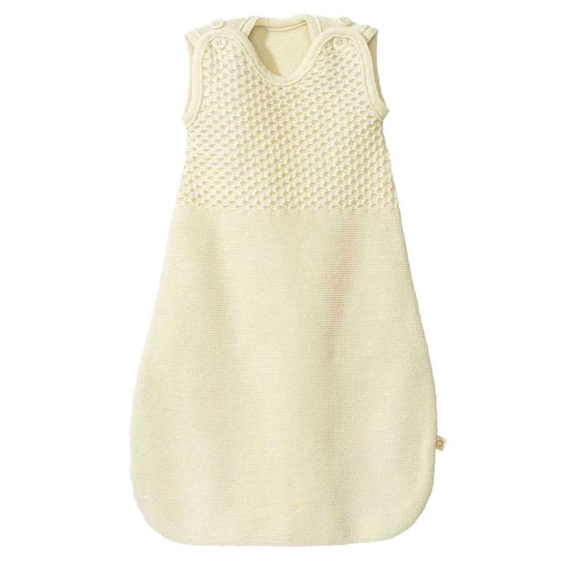 Disana Sac de dormit tricotat - fără mâneci - lână merinos - 75 cm. - Natural 