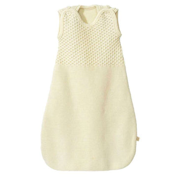 Disana Sac de dormit tricotat - fără mâneci - lână merinos - 75 cm. - Natural 