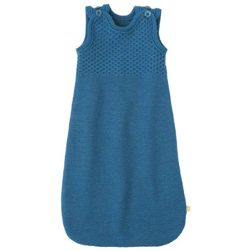 Disana Sac de couchage tricoté - Sans manches - Laine mérinos - 75 cm. - Bleu pâle 