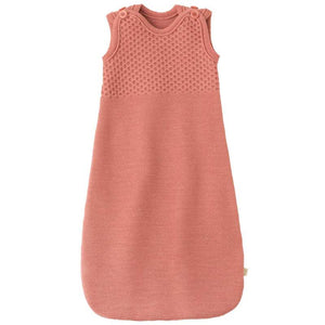 Disana Knitted Sleeping Bag - Sleeveless - Merino Wool - 75 cm. - Soft Pink 