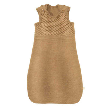 Disana Sac de couchage tricoté - sans manches - laine mérinos - 75 cm - caramel 