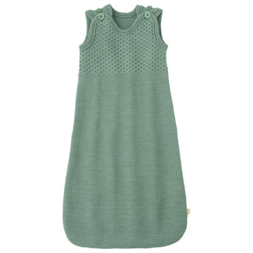 Disana Sac de couchage tricoté - sans manches - laine mérinos - 75 cm - jade 