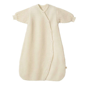 Disana Saco de dormir de punto - Mangas largas - Lana merina - 75 cm. - Natural 