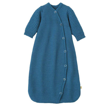 Disana Saco de dormir de punto - Mangas largas - Lana merina - 75 cm. - Azul pálido 