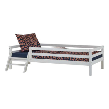 Hoppekids ECO Dream - Cama junior m. Escalera y Barrera cama - 90x200 cm. - Blanco 