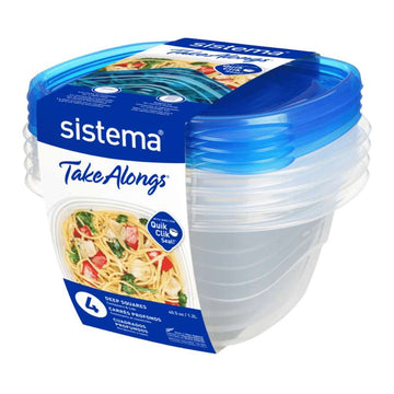 Sistema Lebensmittelaufbewahrung - Deep Square TakeAlongs - 4er-Pack - 1,2L - Königsblau 