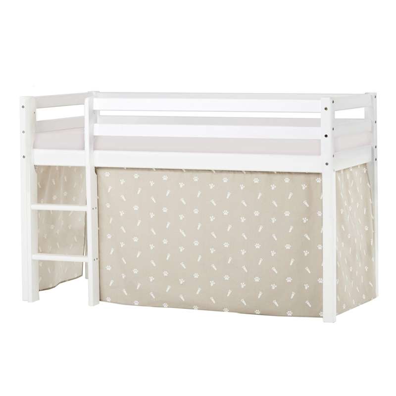 Hoppekids ECO Dream - Cama meia-altura m. Pets Cortina - 70x160 cm. - Não Divisível 