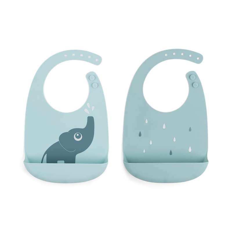 Done By Deer Silicone Bib - 2 pcs. - Elphee - Blue 