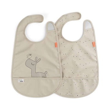 Done by Deer Bib with Velcro 2 pcs. - Lalee Sand 