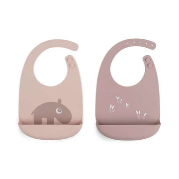 Done By Deer Silicone Bib - 2 pcs. - Ozzo - Powder 