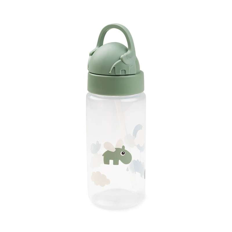 Done By Deer Drinkfles m. Riet - Blije Wolken (Groen) 