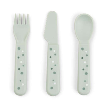 Done by Deer Foodie Cutlery Set - Happy Dots - Green 