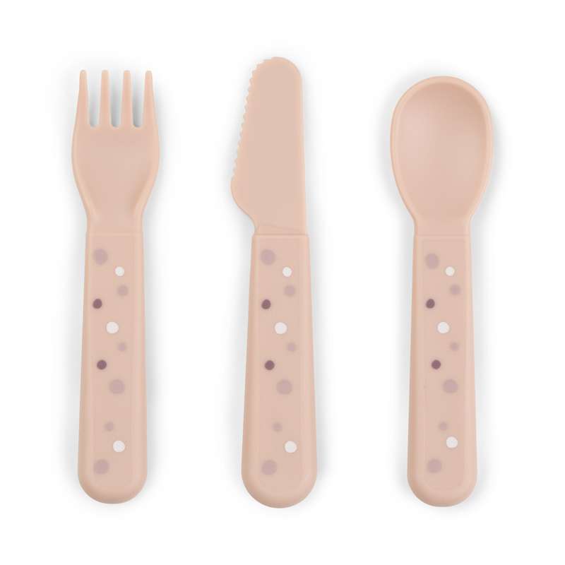 Done By Deer Foodie Cutlery Set - Happy Dots - Powder 