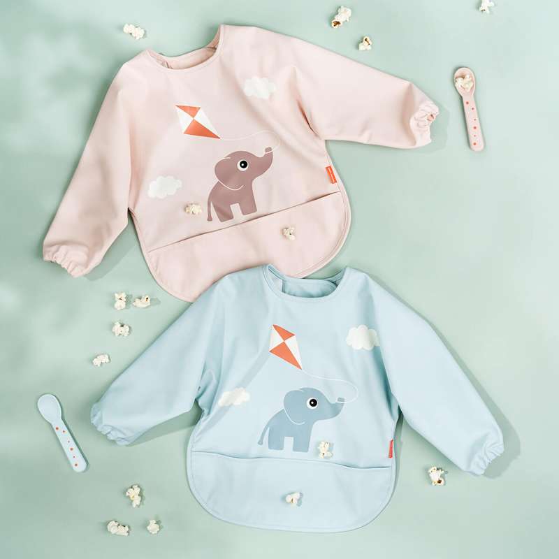 Done By Deer Bib with Sleeves and Pocket - Playground - Blue 