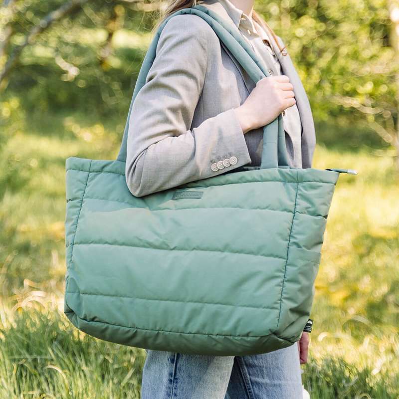 Done By Deer Quilted Puzzle Tote Bag - Green 