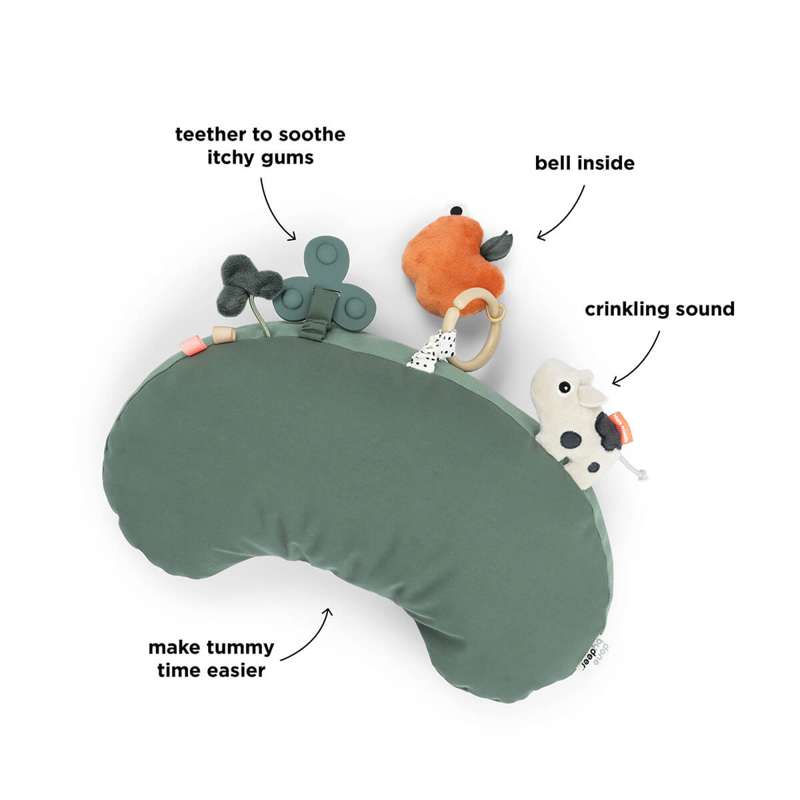 Done By Deer Coussin d'activité Tummy Time - Petite Ferme - Vert 