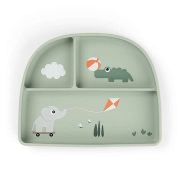 Done By Deer Stick & Stay Farfurie Compartimentată - Teren de joacă - Verde 