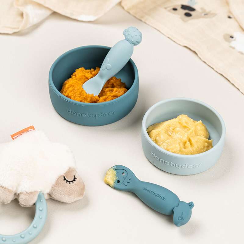 Done by Deer Bowls - Silicone - 2 pcs. - Dotti - Blue 