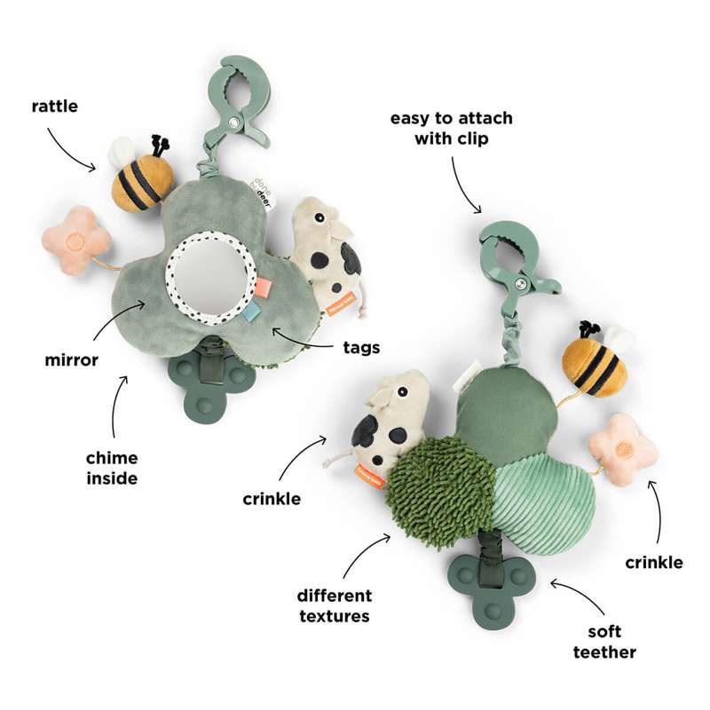 Done by Deer Espejo de actividad con clip - Tiny Farm - Verde 